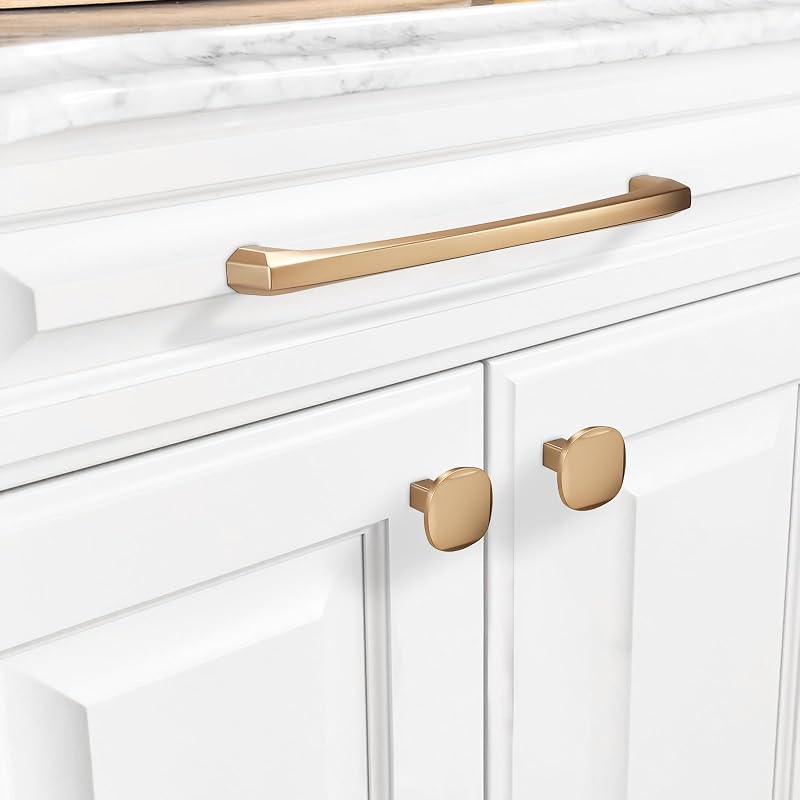 6 Manijas Gabinete Cobre Champán 7.5" Hardware Dorado