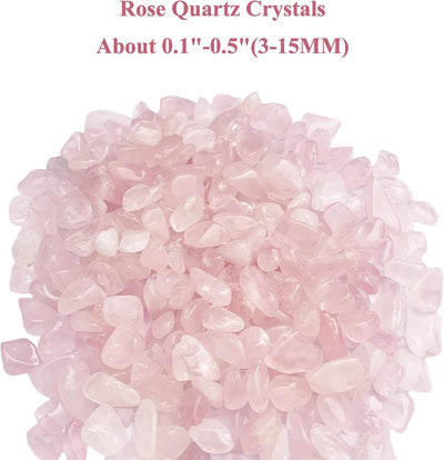 Cristales cuarzo rosa 454g para jarrones y plantas