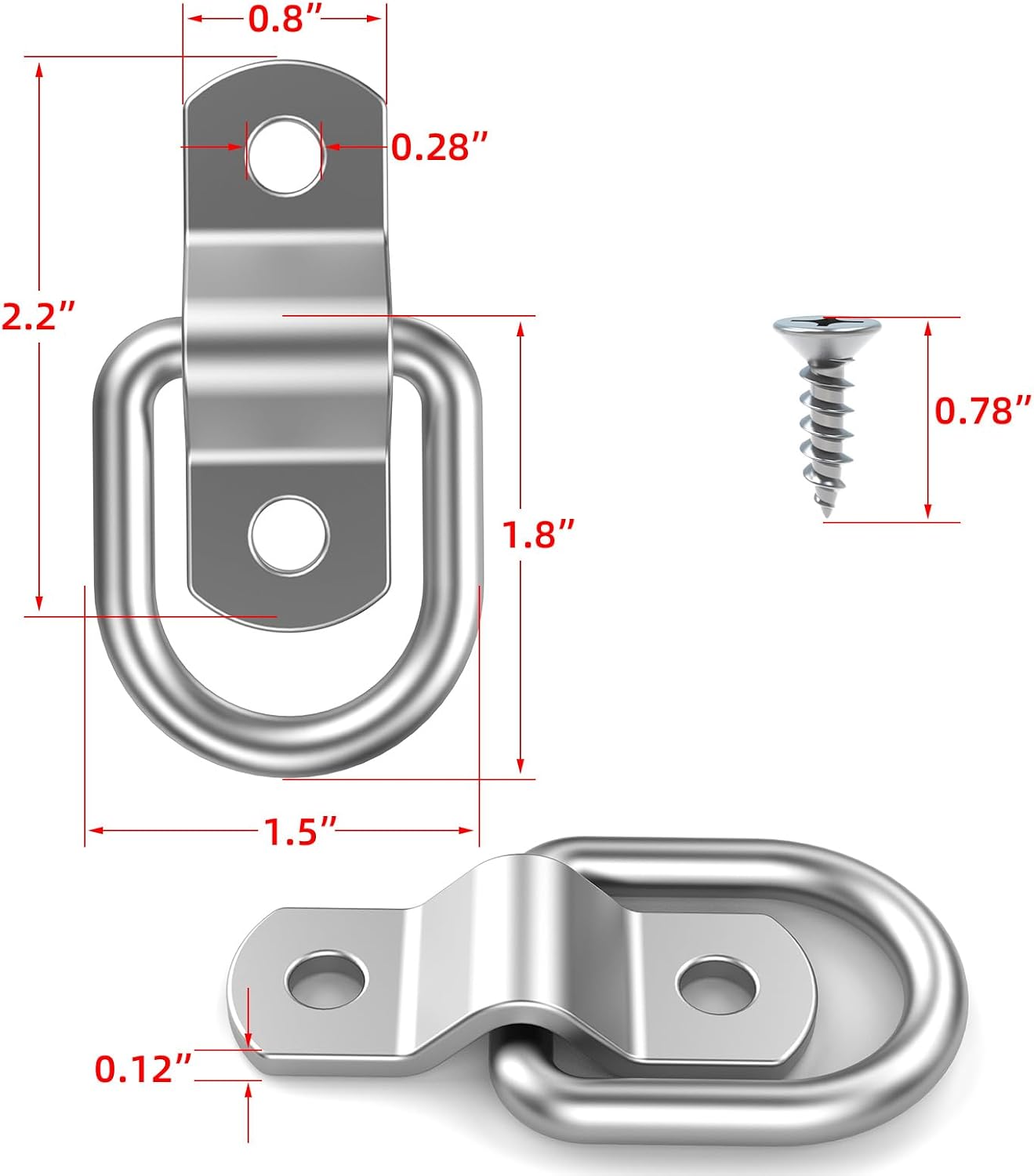 Anillos D 1/4 pulg anclaje carga remolque camión resistente