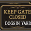 2 Letreros Metal Advertencia Perro 10x7"