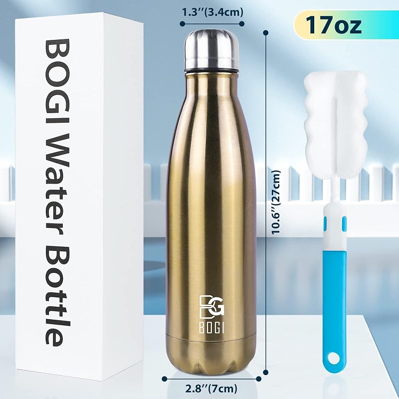 2 Pzas Botella Agua Aislada Acero Inox 17oz Deporte