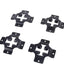 4 E-Track Mini placas acero negro ranuras horizontales