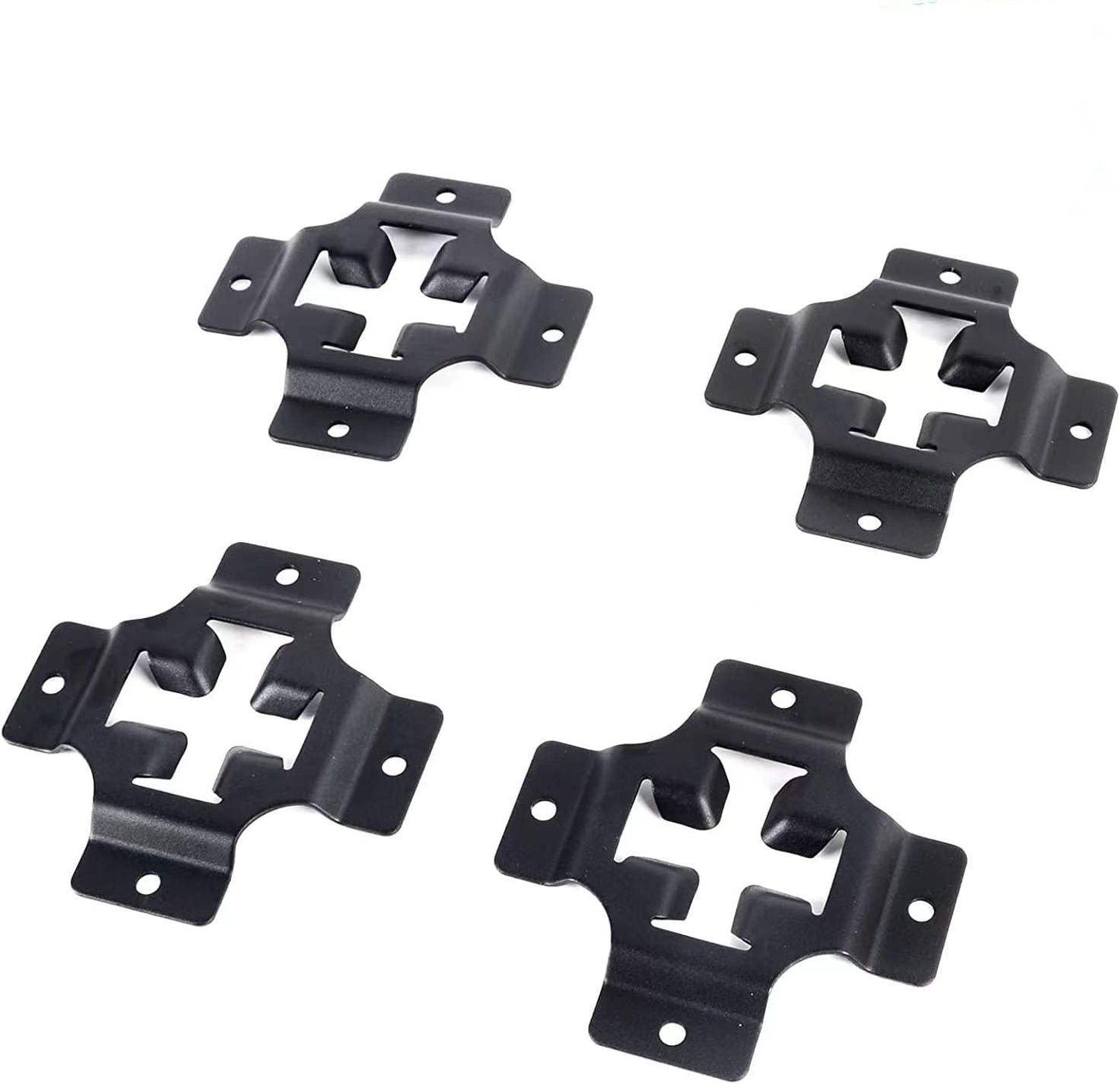 4 E-Track Mini placas acero negro ranuras horizontales