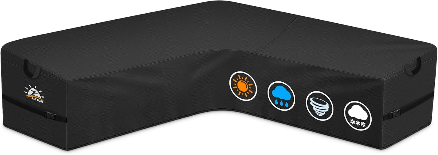 Funda seccional V sofá exterior 600D impermeable 115x115"