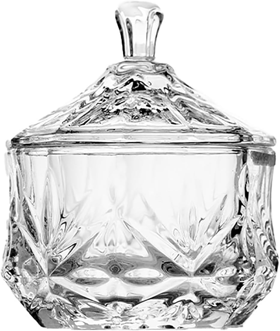 Tarro cristal relieve lujo para galletas con tapa