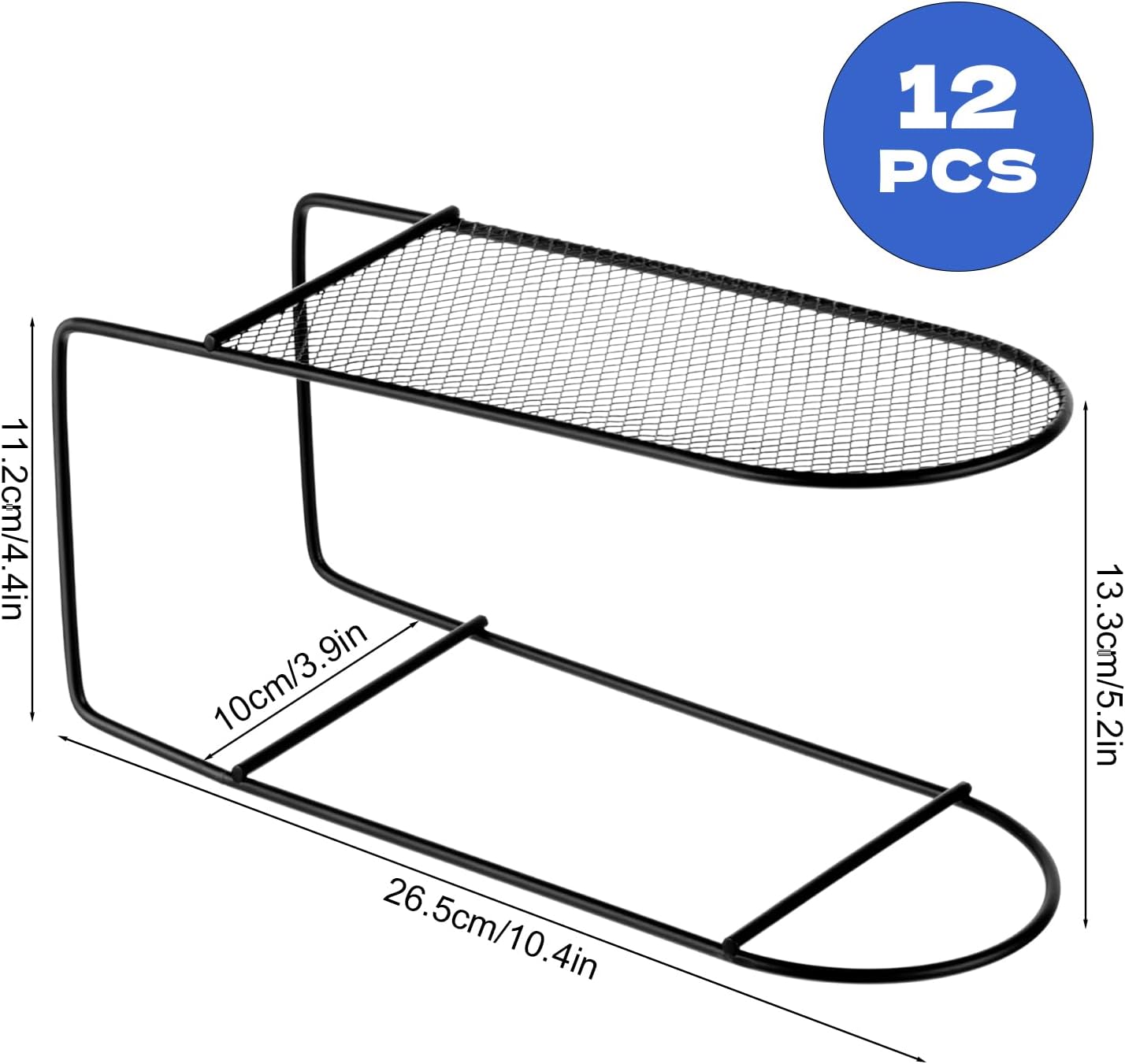 12 Pzas Soporte Zapatos Metal Doble Capa Negro