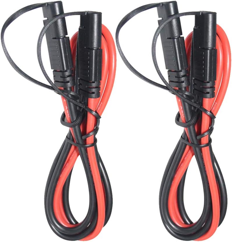 2 Cables Extensión SAE 3ft 10AWG 2 Pines Conexión Rápida