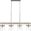 Candelabro lineal 4 luces níquel cepillado vidrio