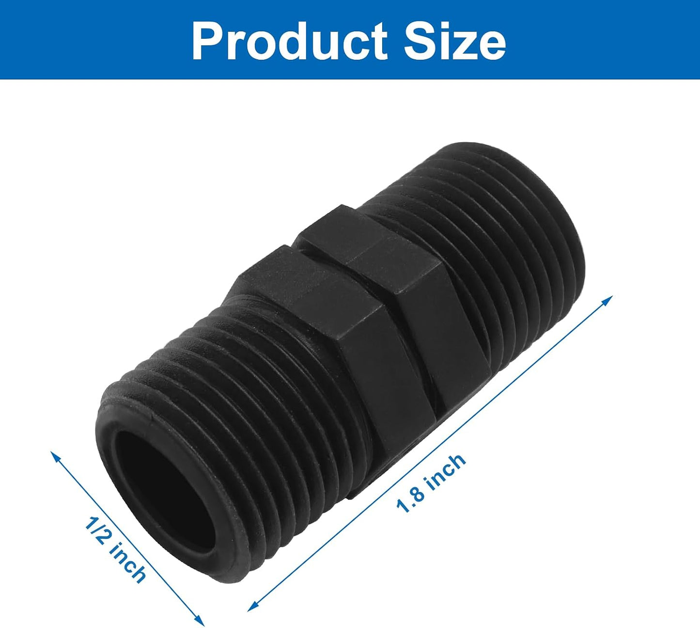10 Pzas Conector MPT 1/2pulg Acoplamiento Recto Tubo Riego