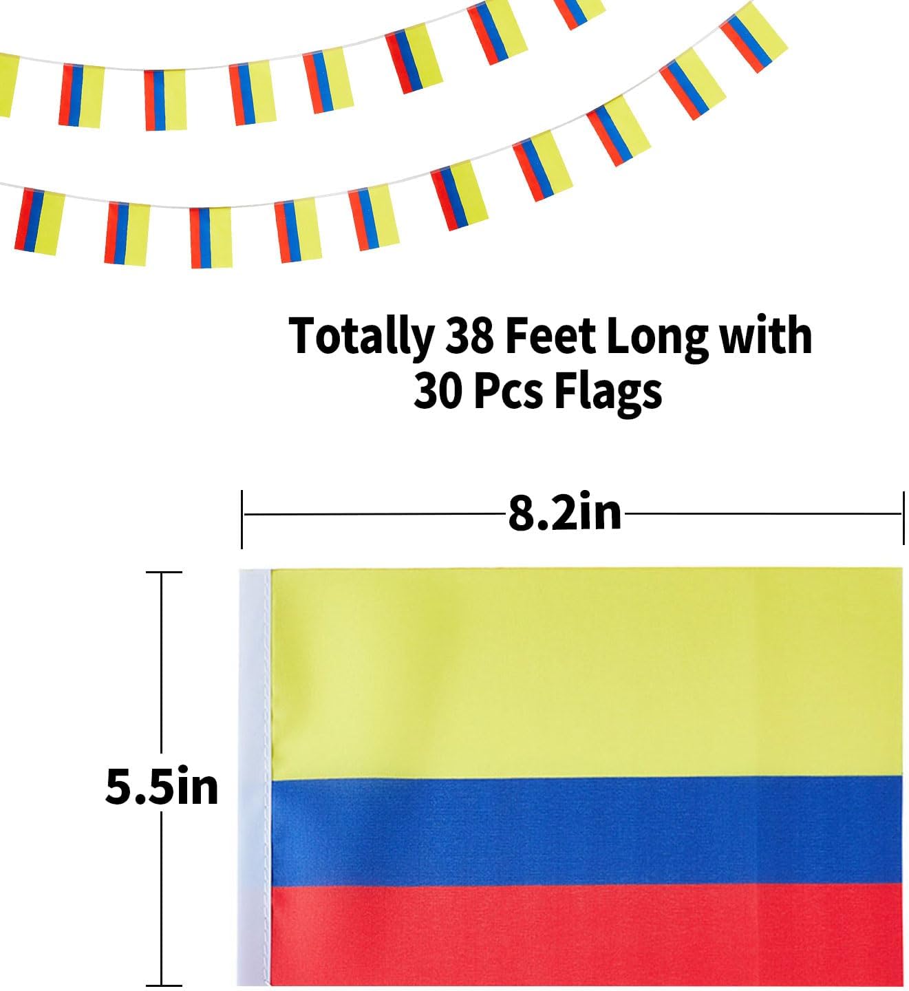 Bandera Colombia mini para fiestas escuela eventos