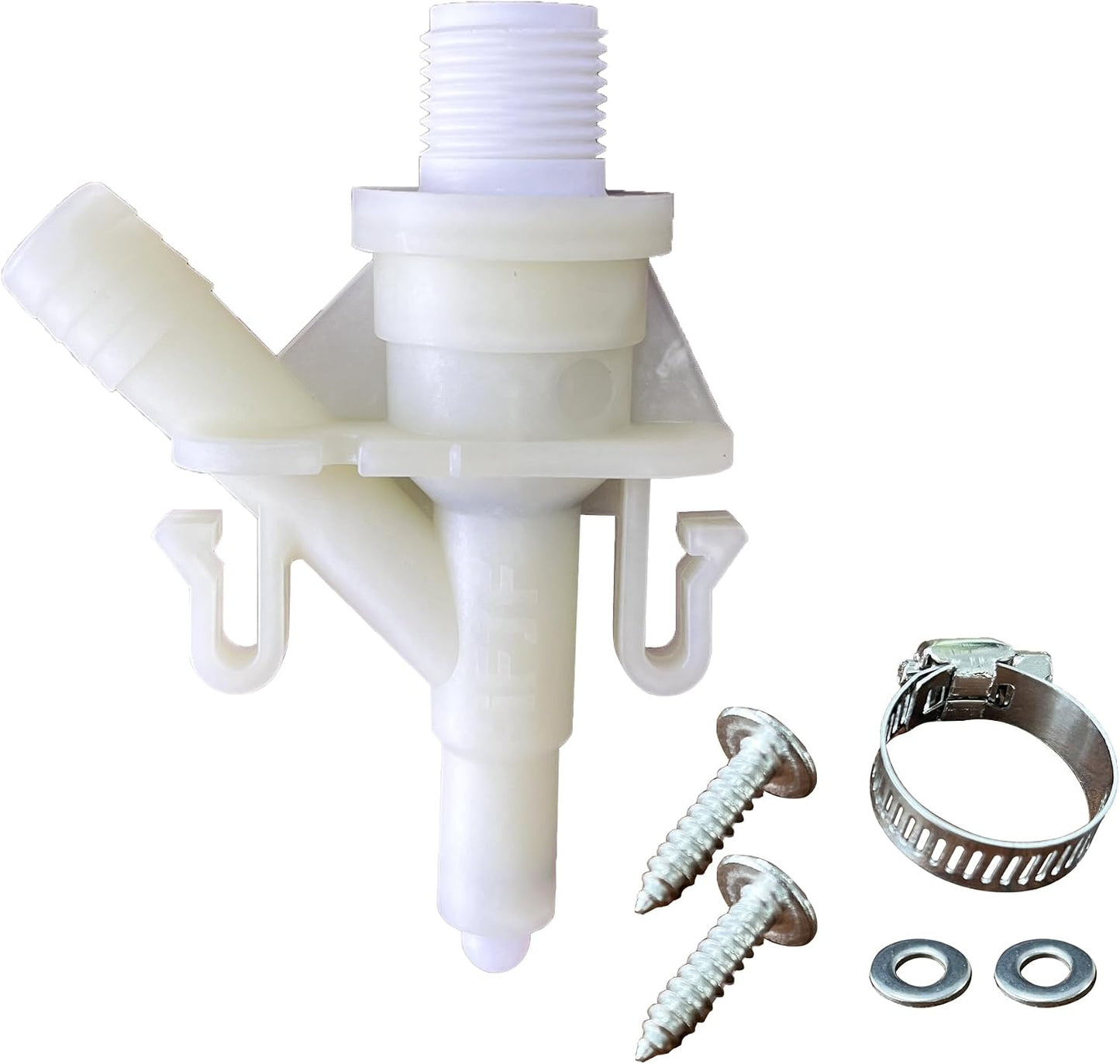 Kit válvula agua inodoro marino plástico duradero con abrazadera
