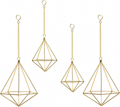 4 Soportes Geométricos Dorados para Plantas Himmeli
