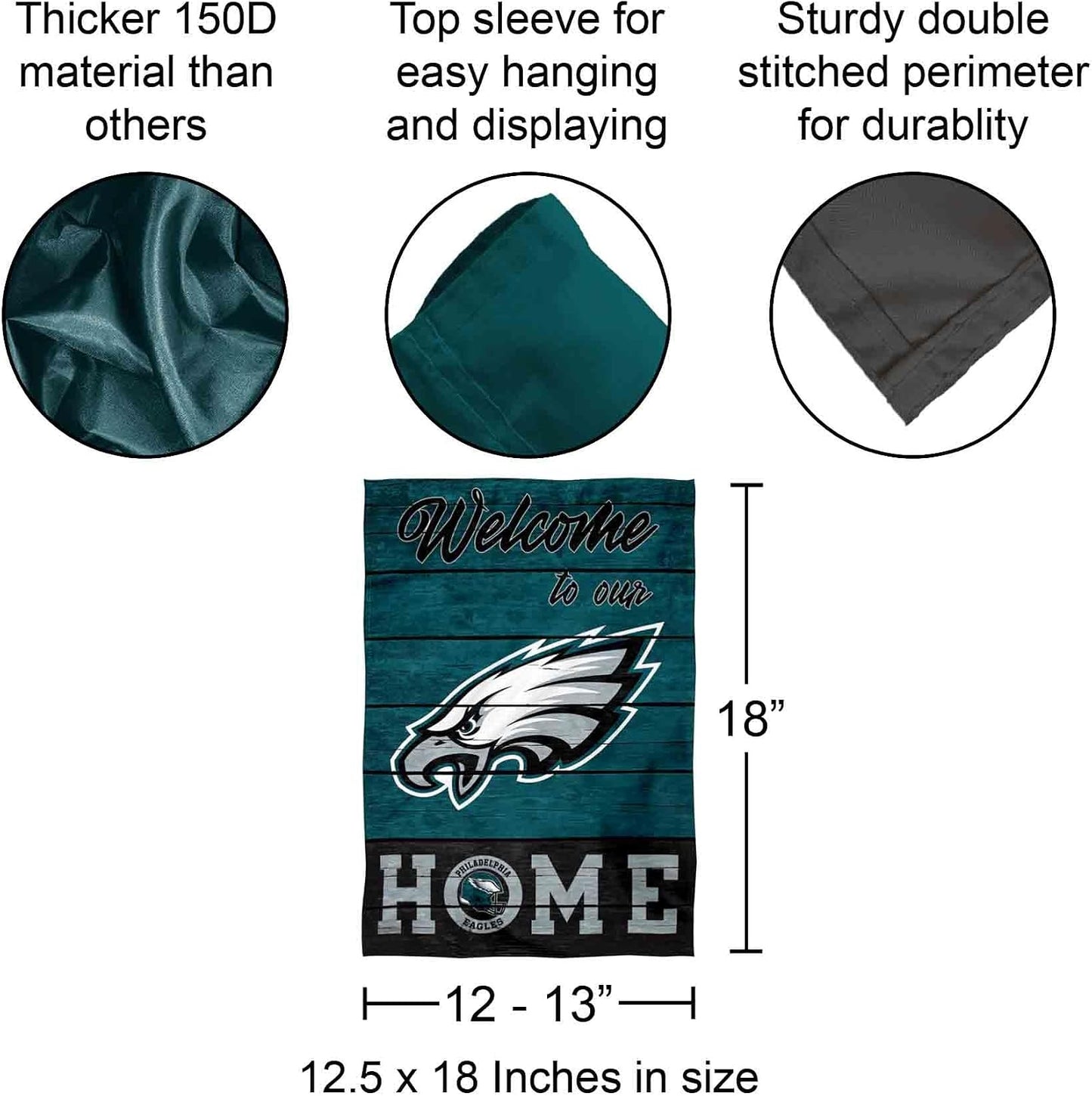 Bandera doble cara Philadelphia Eagles jardín