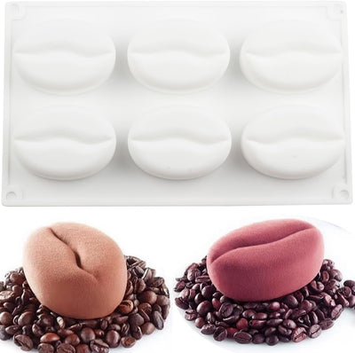 Moldes de silicona para grano de café con 6 cavidades
