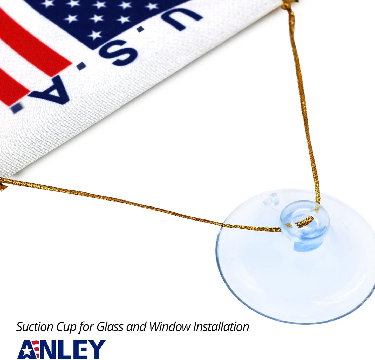 Bandera colgante EE.UU. 4x6pulg con flecos para espejo coche