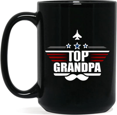 Taza Cerámica Top Grandpa 15oz para Café y Té