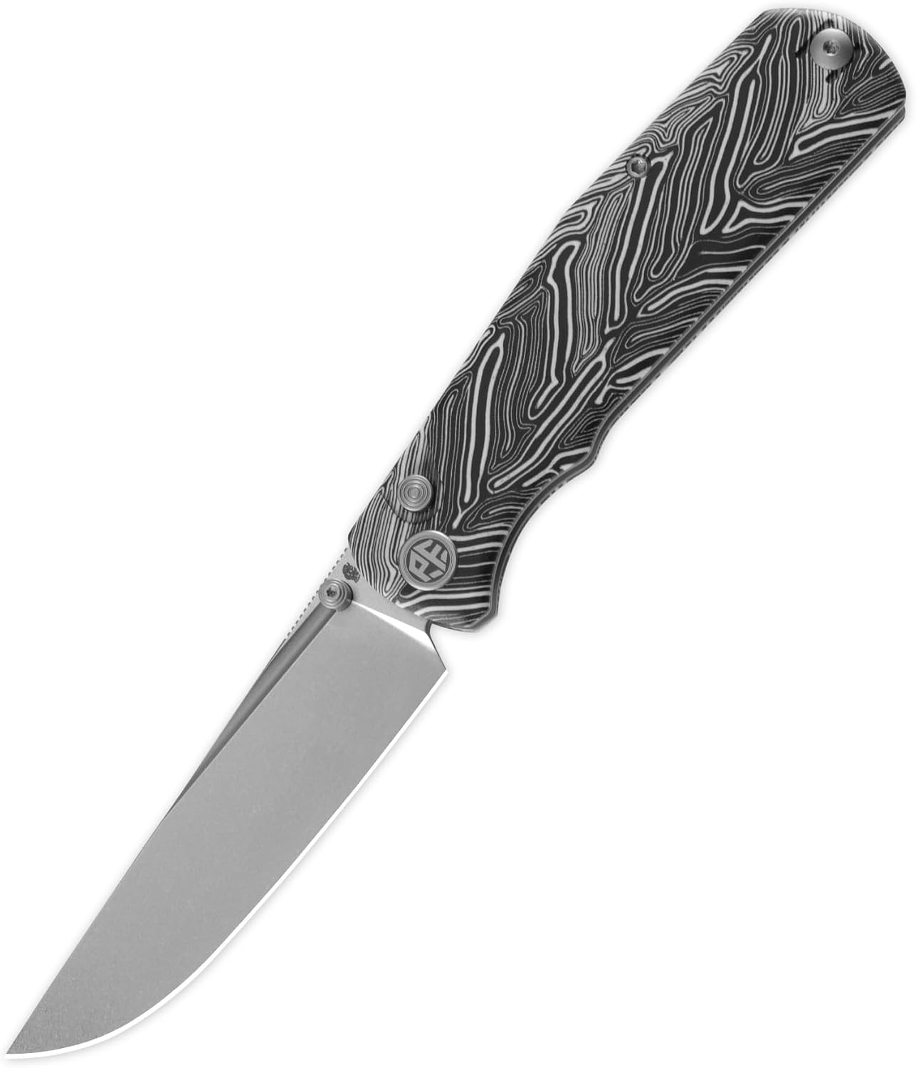 Cuchillo plegable 3.9pulg acero lavado G10 para acampar EDC