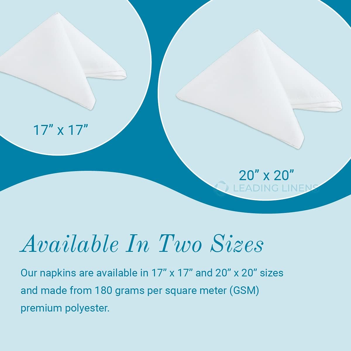 Set 100 servilletas poliéster blanco 17x17 para eventos