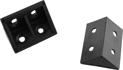 24 Pzas Soporte Esquina Plástico 0.787x1.260pulg Negro