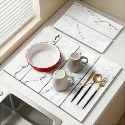 Tapete secado platos piedra 24x16pulg encimera cocina
