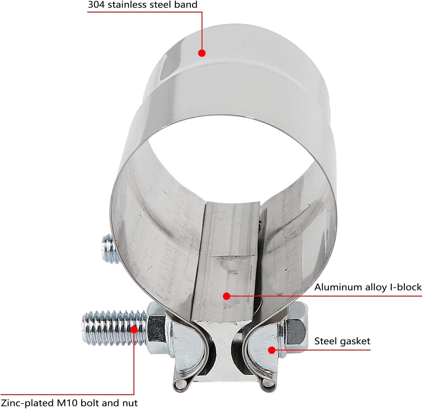 Abrazadera escape 3" acero inox 304 2 Uds