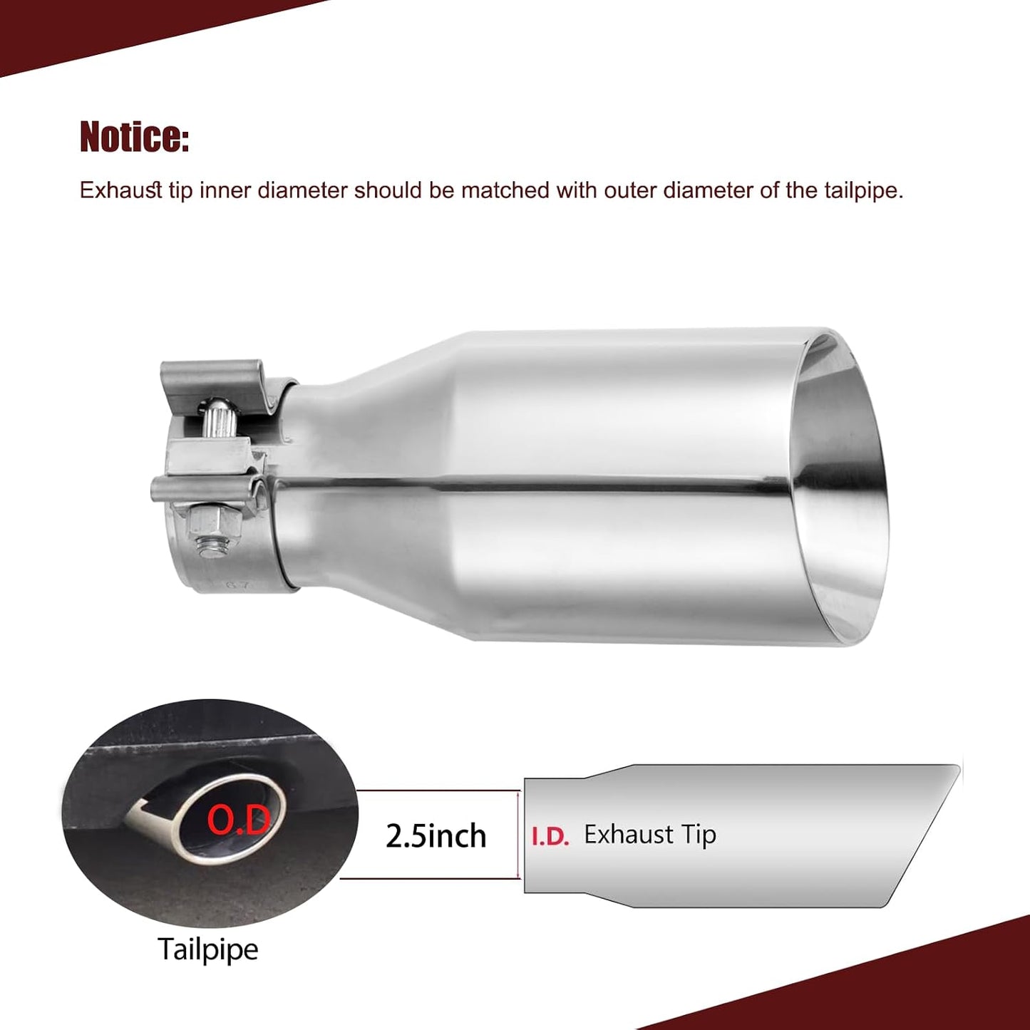 Punta escape acero inox doble pared 2.5x3.5"