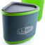Taza anidable cuenco color verde funda aislante campamento