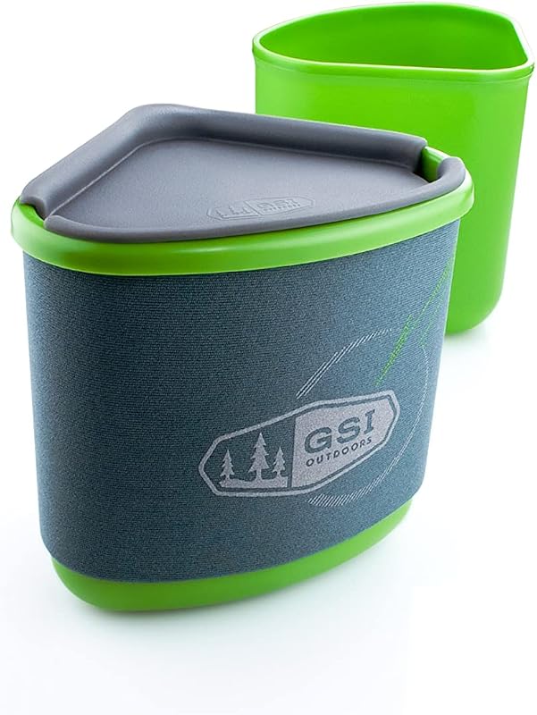 Taza anidable cuenco color verde funda aislante campamento