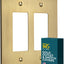 Placa interruptor luz basculante doble latón cepillado dorado