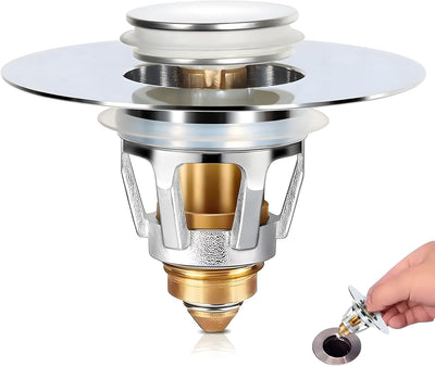 Tapón fregadero baño con recogedor pelo 1.06-1.5pulg