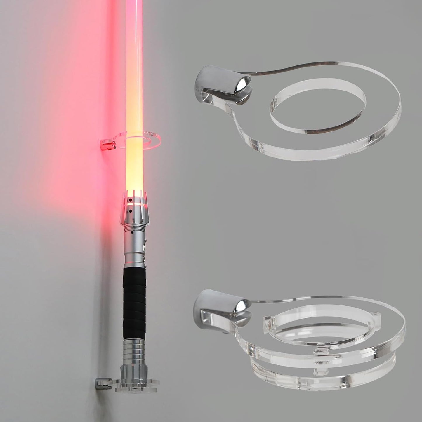 Soporte pared sable luz 1 agujero transparente