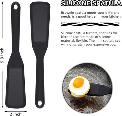 4 Pzas Espátula Silicona Flexible para Brownie y Pescado
