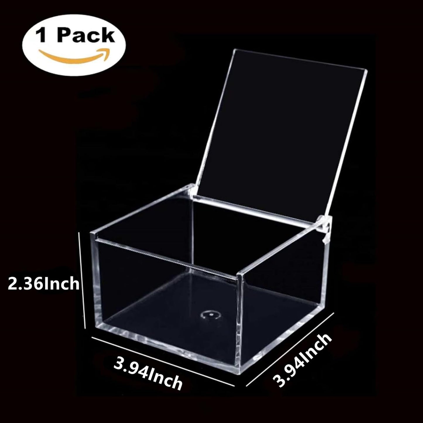 Caja acrílico transparente con tapa bisagra organiz.
