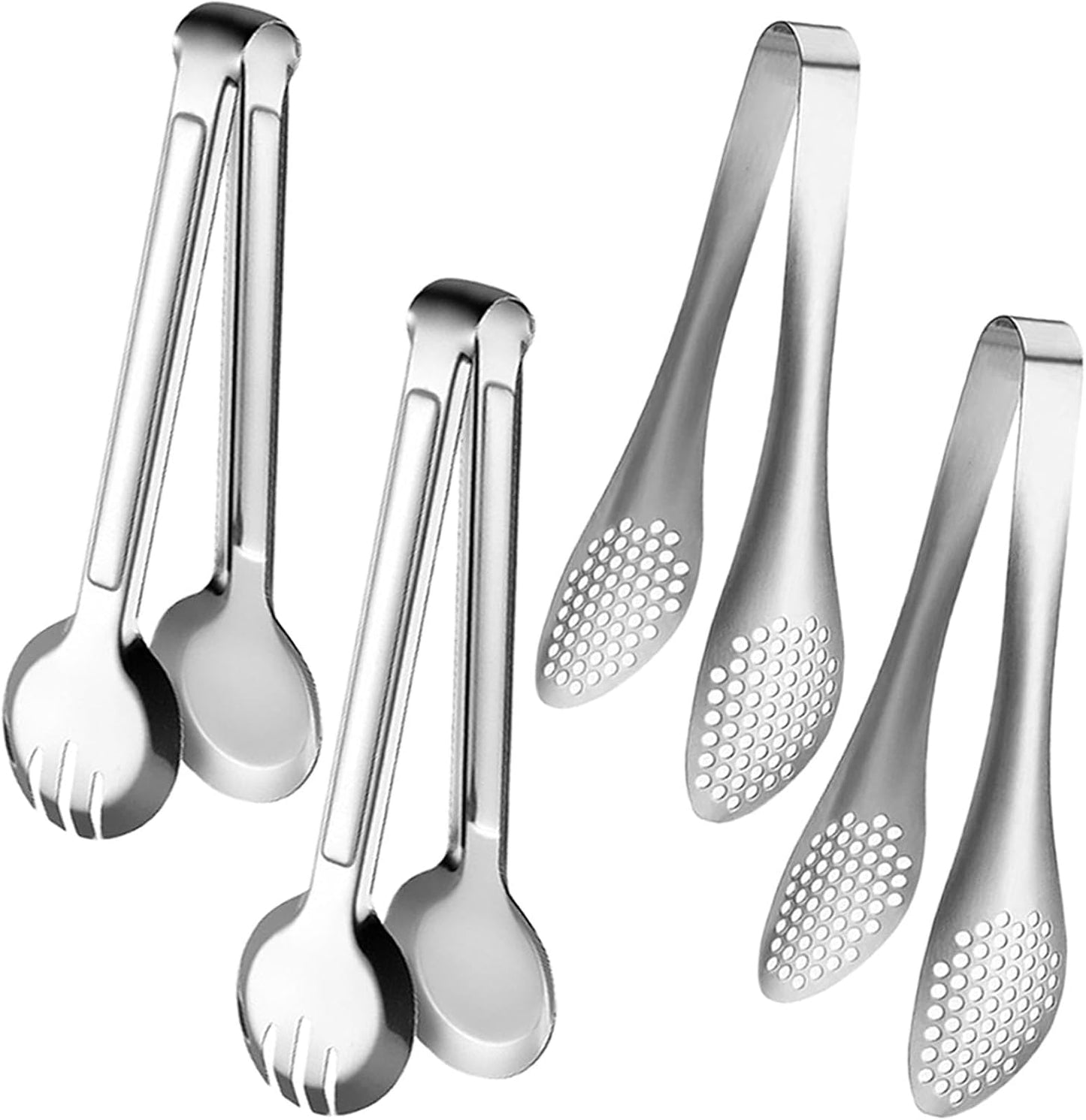4 Pinzas Servir 9pulg Acero Inox Bufé Fiestas Plateado