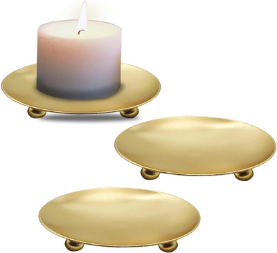 Portavelas hierro dorado 3 Pzas 4.4pulg decoración hogar mesa boda