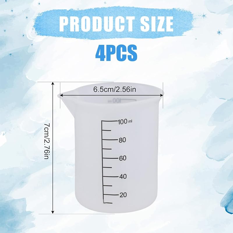 4 Vasos Detergente Silicona Taza Medidora Lavandería