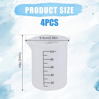 4 Vasos Detergente Silicona Taza Medidora Lavandería
