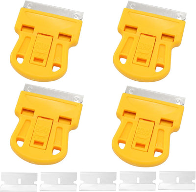4 Raspadores Plástico Ventanas 5 Cuchillas Amarillo