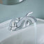 Grifo baño cromado 2 manijas 4" set central