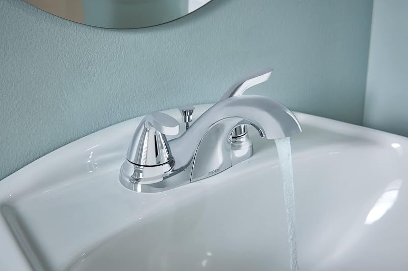 Grifo baño cromado 2 manijas 4" set central