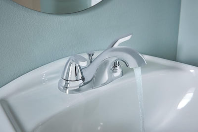 Grifo baño cromado 2 manijas 4" set central