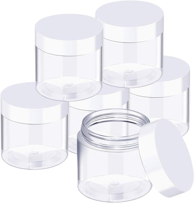 6 Pzas Tarros Plástico 10oz Tapas Ancha Reutilizables