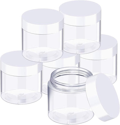 6 Pzas Tarros Plástico 10oz Tapas Ancha Reutilizables