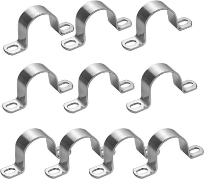 10 abrazaderas U acero inox 304 soporte rígido 1.575pulg