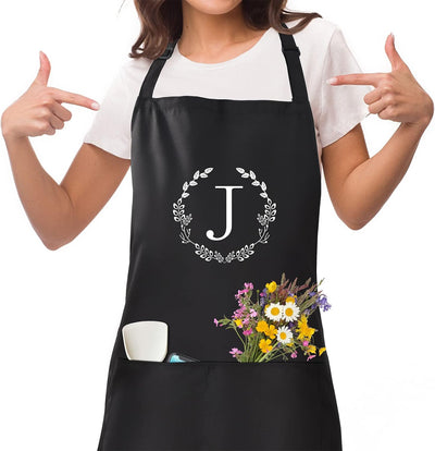 Delantal personalizado con iniciales y lazos