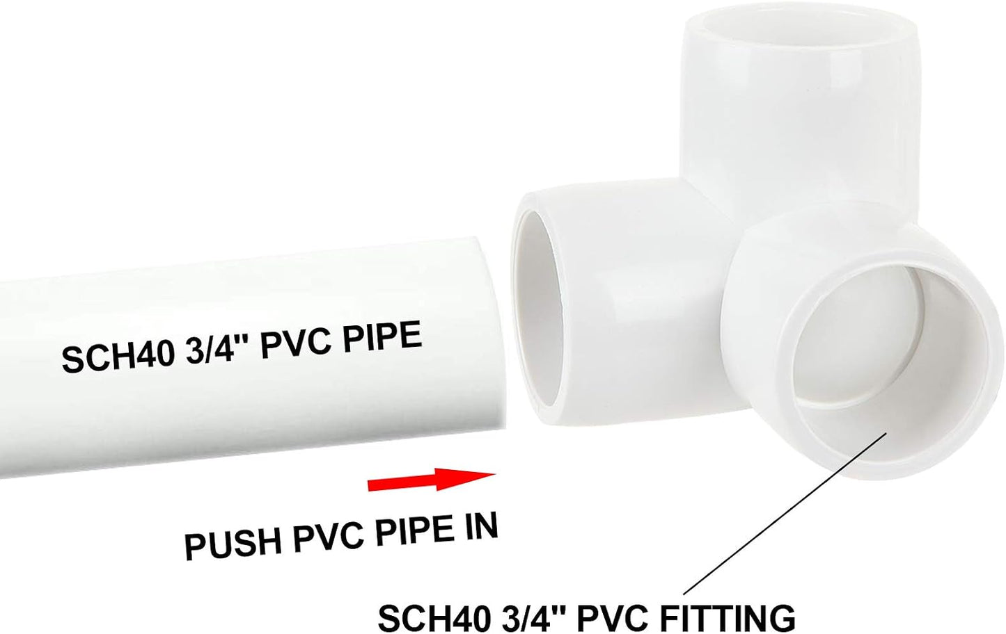 24 Accesorios PVC 3/4pulg Conectores 3 Vías Esquinas Muebles