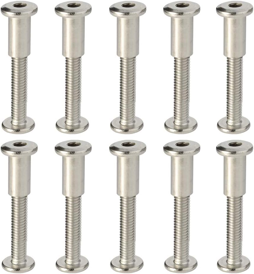 Tornillos M6 x 1.378pulg acero inox 18-8 con tuercas de barril