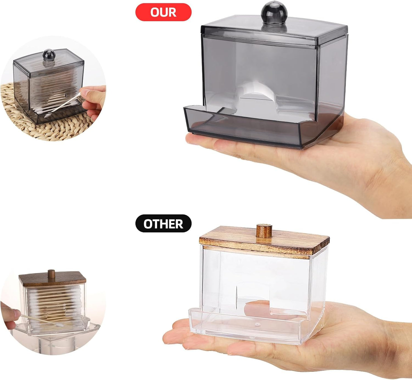 Dispensador Qtip 10oz soporte grande baño negro
