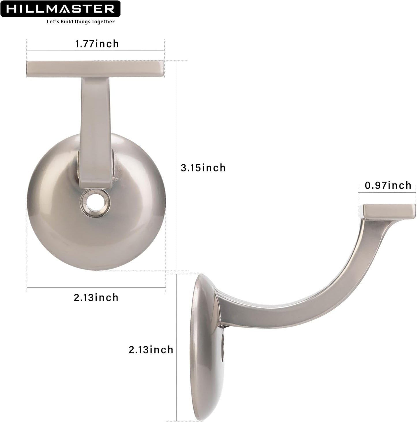 Soporte pasamanos acero para escaleras interiores y exteriores