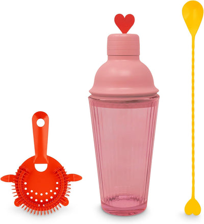 Juego bar coctelera colador cuchara kit camarero